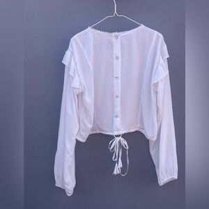 Elegant White Button-Back Blouse